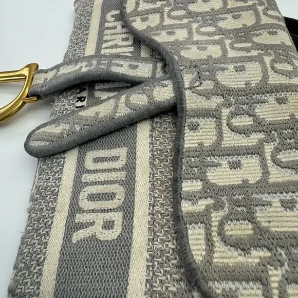 Authentic Dior Saddle Oblique Gray Belt Crossbody Bag - Picture 8 of 14